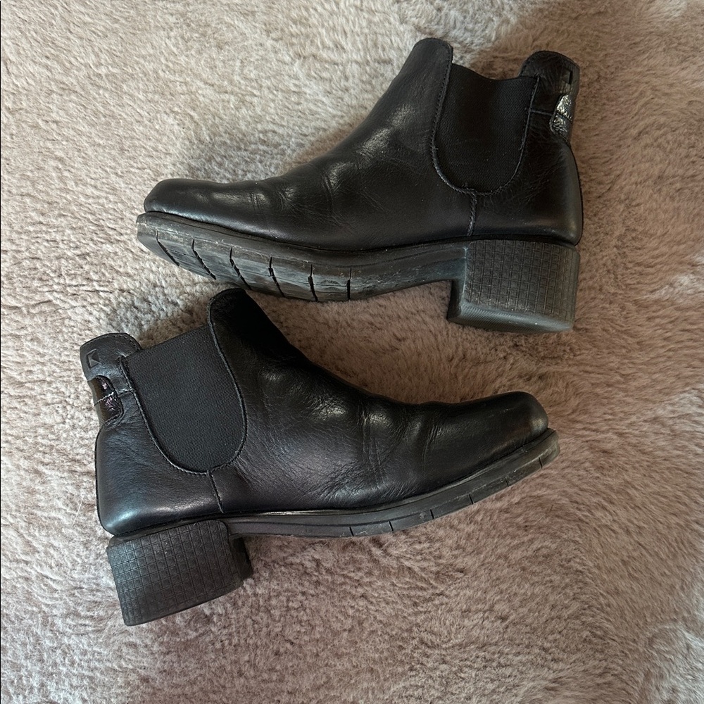 Women's leather Black Leather Ankle Boots